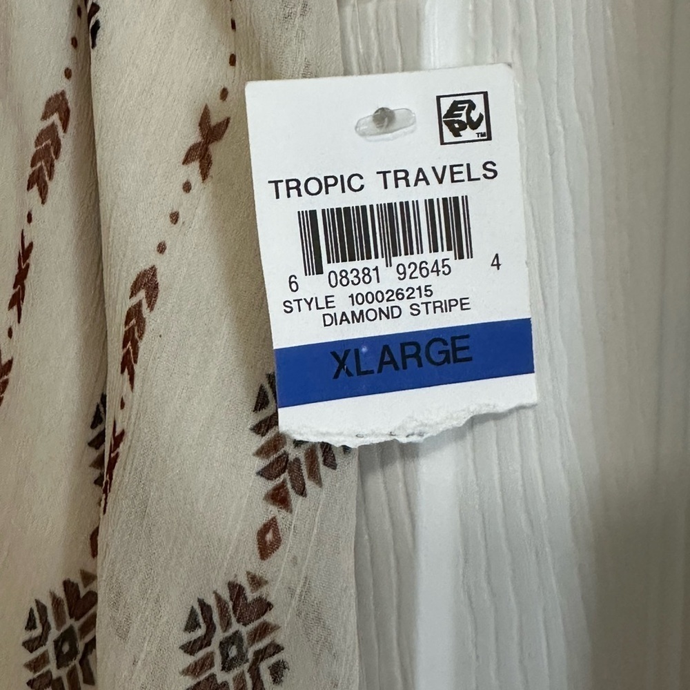 Style & Co Elastic Waist Lined & Layered Sheer Skirt Size XL NWT Tropic Travels - Picture 5 of 5